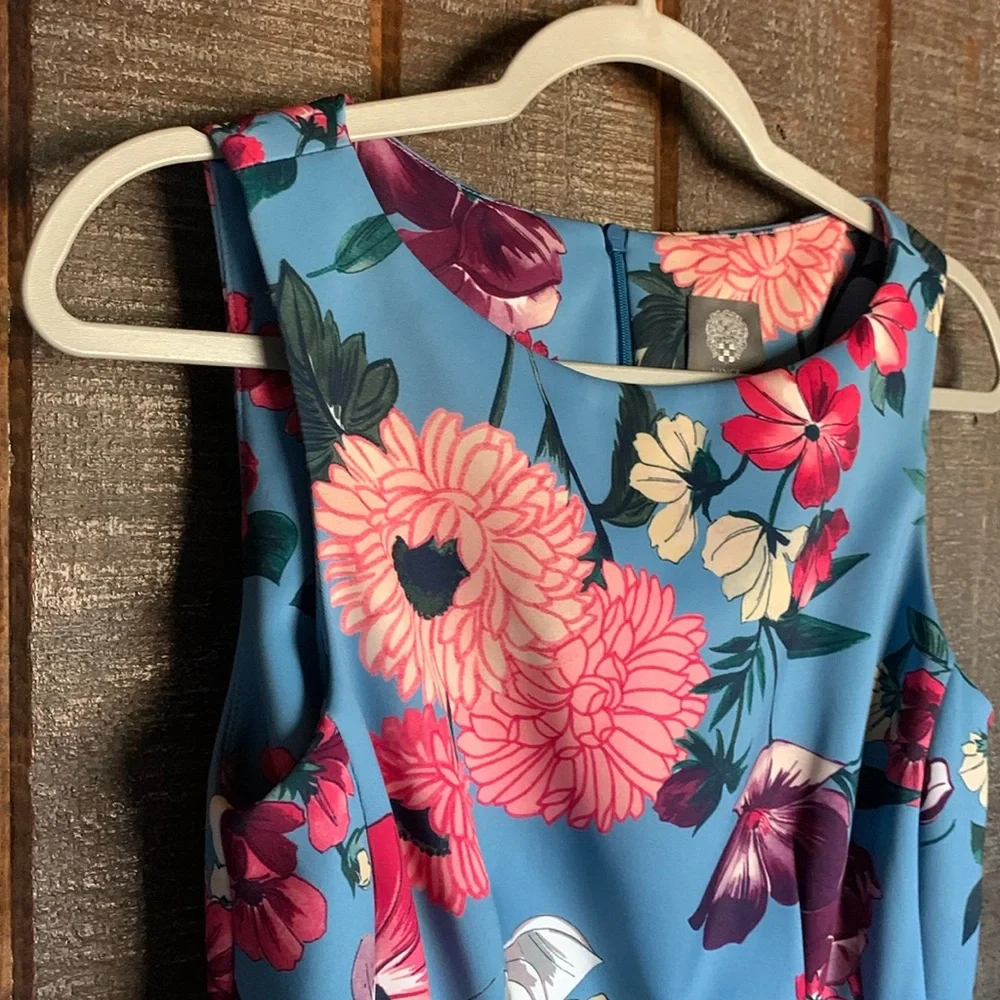 Vince Camuto womens size 8 midi dress floral scuba knit no wrinkle gardencore - Picture 3 of 11